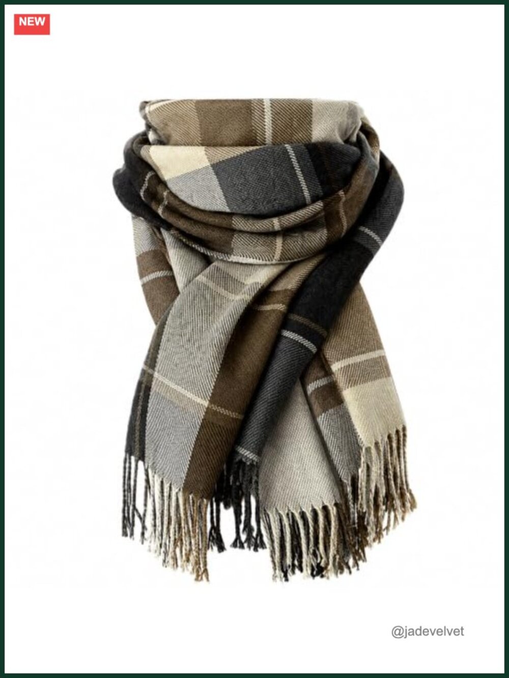 Soft Warm Winter Shawl Wrap Scarf with Fringes Tartan Plaid